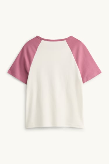 Kinder Mädchen - San Diego - Kurzarmshirt - weiss / rosa