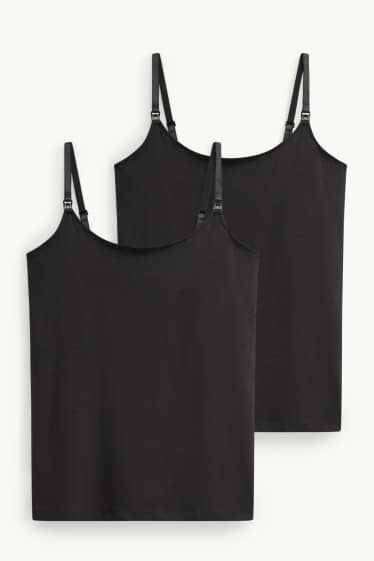 Dames - Set van 2 - voedingstop - zwart