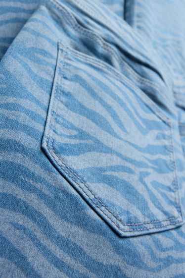 Děti - dívky - Wide leg jeggings - se vzorem - džíny - modré