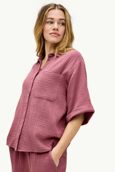 Femmes - Chemisier en mousseline - rouge