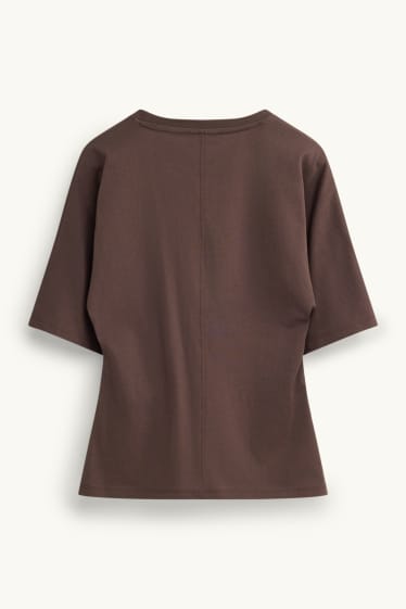 Damen - T-Shirt - Slim Fit - braun