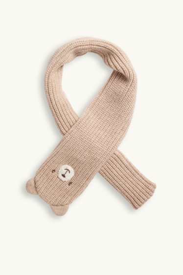 Baby Boys - Little bear - baby scarf - light brown