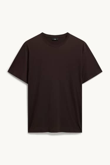 Men - T-shirt - regular fit - dark brown