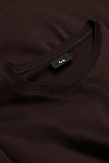 Men - T-shirt - regular fit - dark brown