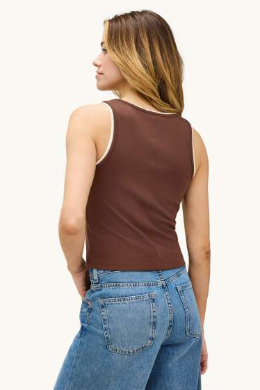 Damen - Top - 2-in-1-Look - braun