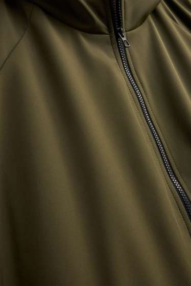Femmes - Veste à coquille souple avec capuche - finition déperlante - 4 Way Stretch - vert foncé