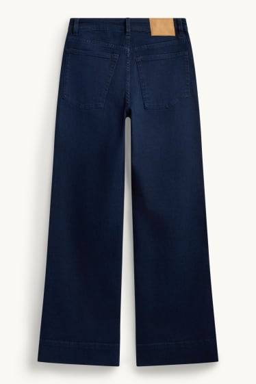 Damen - Wide Leg Jeans - Mid Waist - dunkeljeansblau