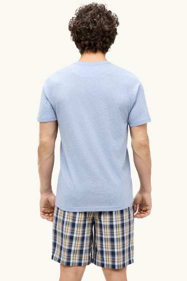 Heren - Shortama - blauw / wit