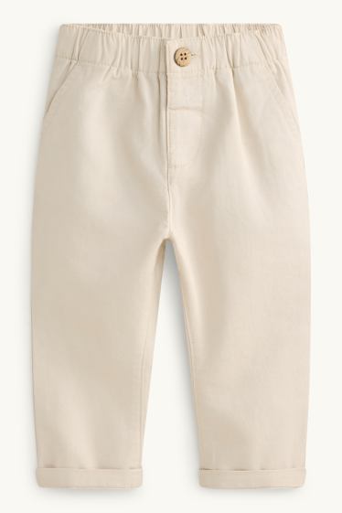 Baby: jongens - Baby-outfit - 2-delig - grijs / beige