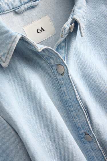 Dames - Denim jurk - jeanslichtblauw