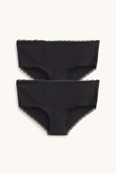 Damen - Multipack 4er - Hipster - schwarz