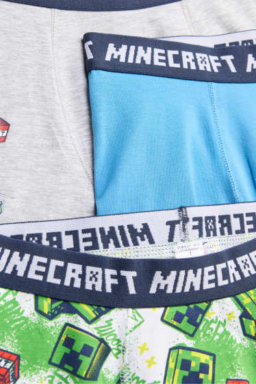 Kinder Jungen - Multipack 3er - Minecraft - Boxershorts - blau / grau
