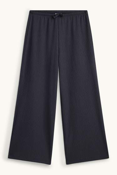 Kinder Mädchen - Stoffhose - Palazzo - schwarz