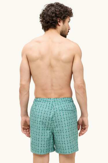 Men - Swim shorts - patterned - green