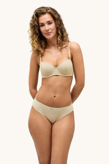 Femmes - Culotte en pointelle - beige