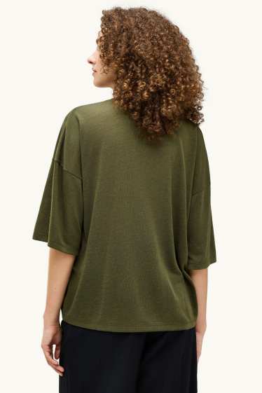 Femmes - T-shirt - relaxed fit - kaki