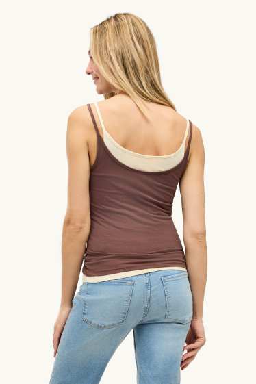 Dona - Top - look 2 en 1 - marró