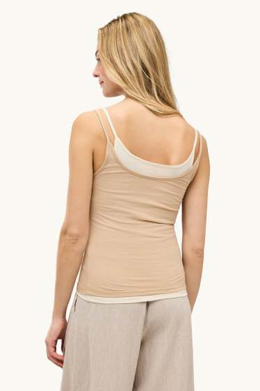 Dona - Top - look 2 en 1 - beix