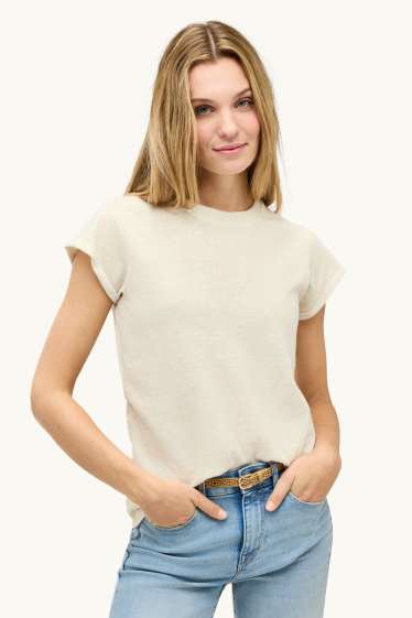 Femei - Tricou - relaxed fit - alb-crem