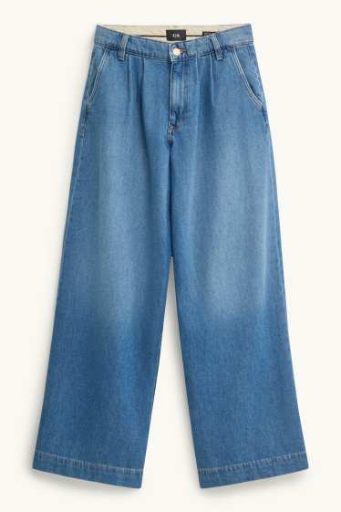 Femmes - Wide leg jean - high waist - bleu
