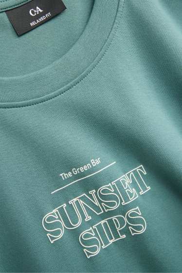 Heren - T-shirt - relaxed fit - petrol