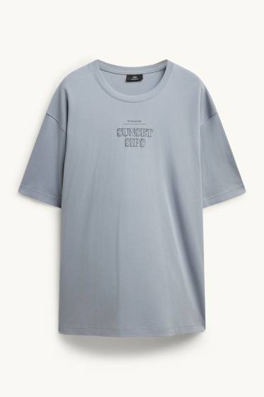 Heren - T-shirt - relaxed fit - grijs