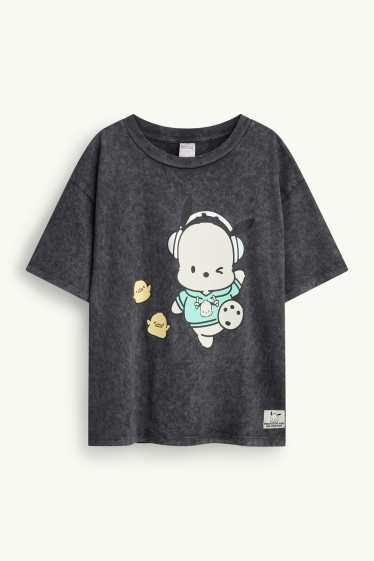 Copii - Fete - Pochacco - tricou cu mânecă scurtă - aspect lucios - gri închis