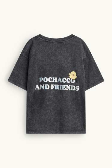 Copii - Fete - Pochacco - tricou cu mânecă scurtă - aspect lucios - gri închis