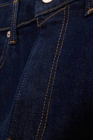 Dames - Mom short - high waist - jeansblauw