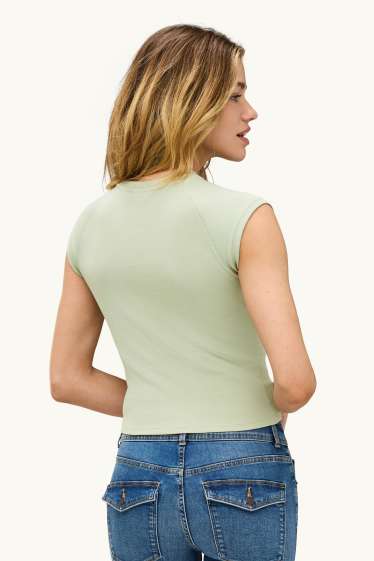 Damen - T-Shirt - Slim Fit - grün
