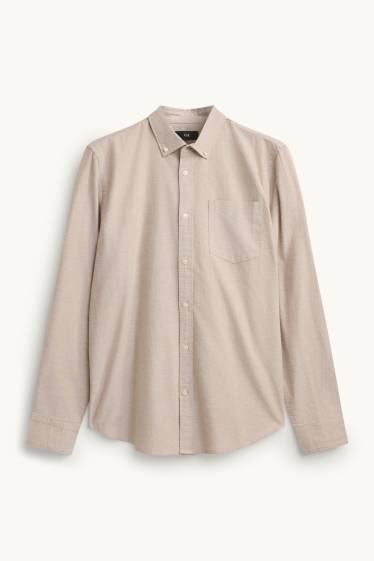 Herren - Hemd - Regular Fit - Button-down - beige