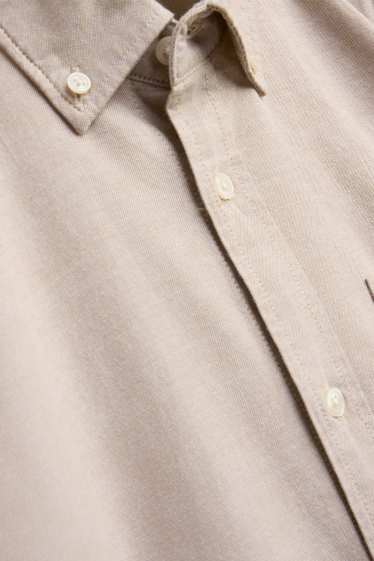 Herren - Hemd - Regular Fit - Button-down - beige