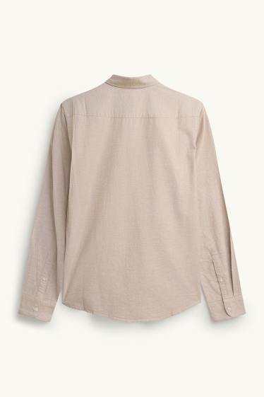 Herren - Hemd - Regular Fit - Button-down - beige