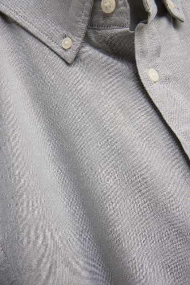 Herren - Hemd - Regular Fit - Button-down - hellgrau