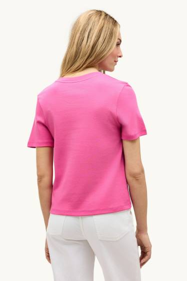 Dames - T-shirt - slim fit - roze