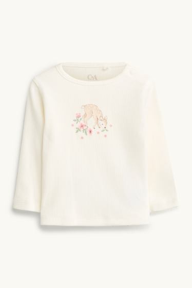 Neonate - Cerbiatto e fiore - completo per neonate - 3 pezzi - verde / beige