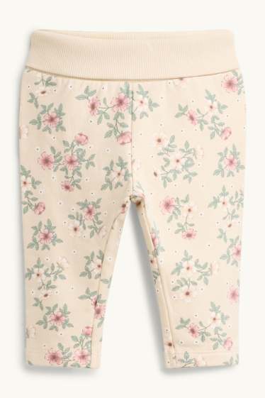 Neonate - Cerbiatto e fiore - completo per neonate - 3 pezzi - verde / beige