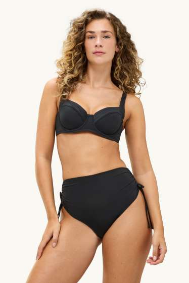 Dámské - Spodní díl bikin - high waist - LYCRA® XTRA LIFE™ - černá