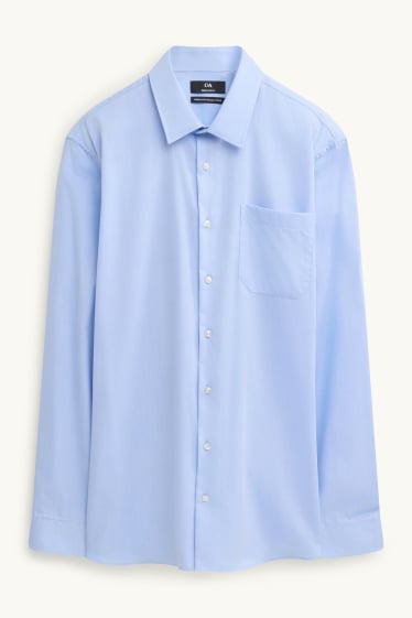 Uomo - Camicia business - regular fit - collo all'italiana - facile da stirare - azzurro