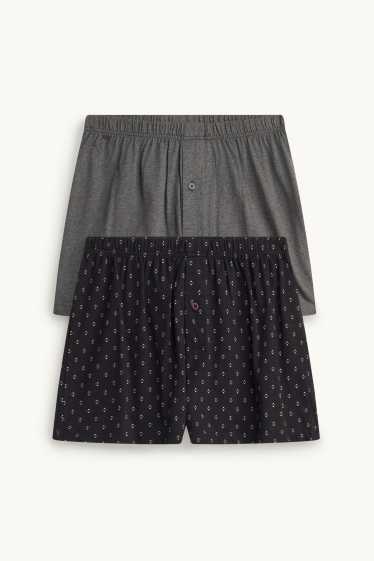 Men - Multipack of 2 - boxer shorts - jersey - gray