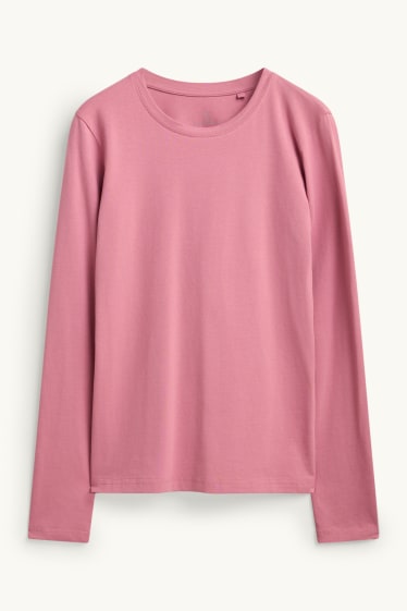 Femmes - Haut à manches longues - slim fit - rose
