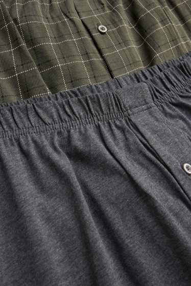 Uomo - Confezione da 2 - boxer - jersey - verde / grigio