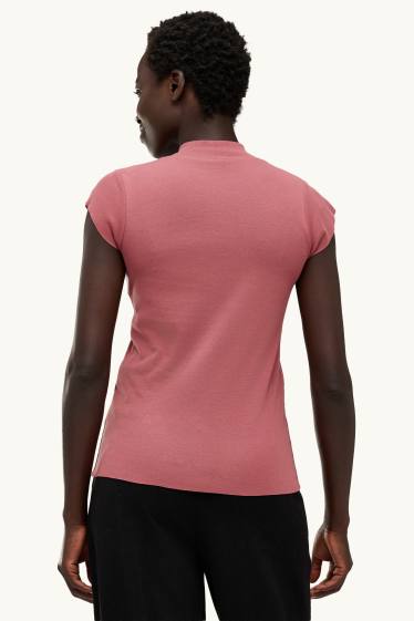 Dámské - Tričko - slim fit - světle červená