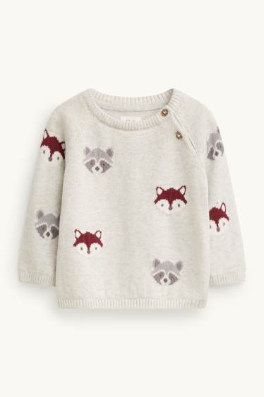 Unisex - Guineu i os rentador - jersei per a nounat - gris clar