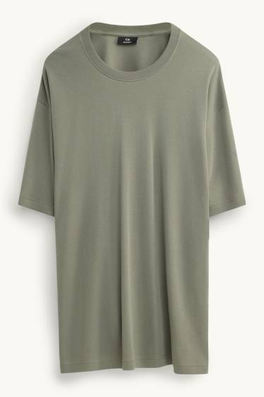 Pánské - Tričko - relaxed fit - khaki