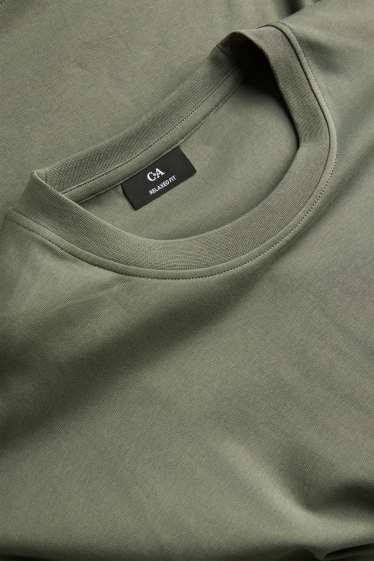 Pánské - Tričko - relaxed fit - khaki