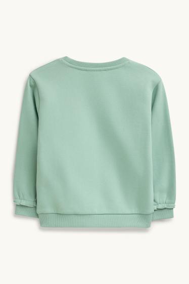 Kinder Mädchen - Schmetterling - Sweatshirt - Glanz-Effekt - grün