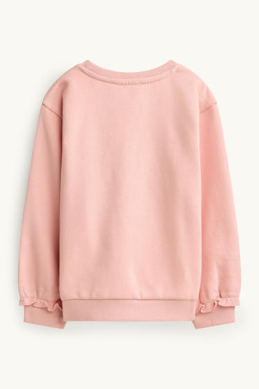 Kinder Mädchen - Schmetterling - Sweatshirt - Glanz-Effekt - rosa