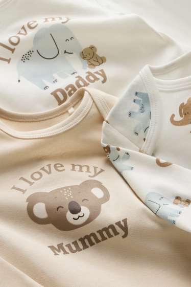 Unisex - Confezione da 3 - koala ed elefante - body per neonati - bianco