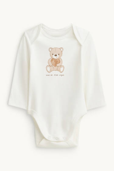 Unisex - Bärchen - Baby-Outfit - 2 teilig - weiß